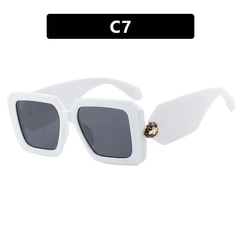 Kedun Snake Head Square Sunglasses Black 2025