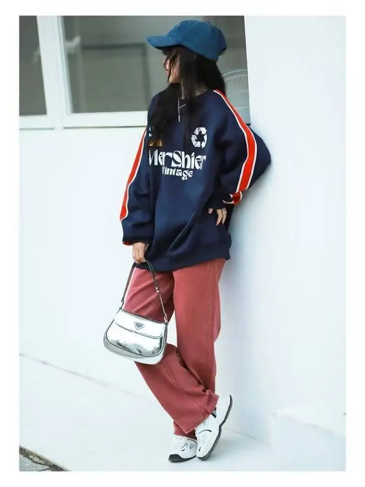 Boys Cotton Crewneck T-Shirt Navy Blue Side Stripe Spring Autumn Wear — feature 29