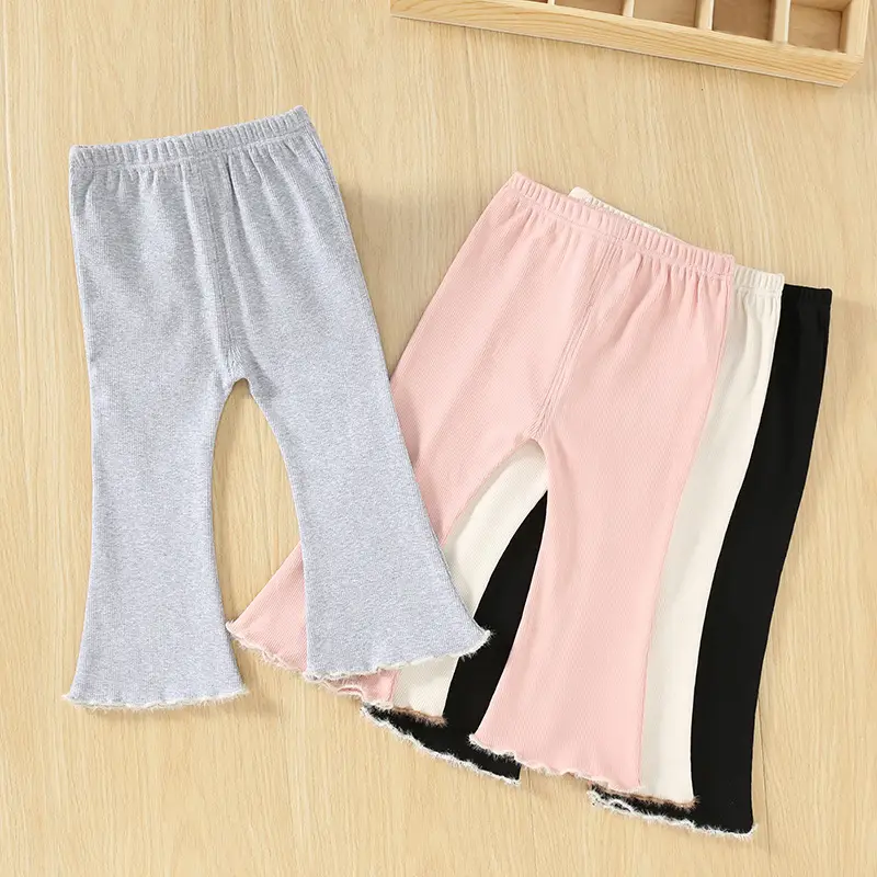 Girls' Flared Casual Pants Grey Pink Black Autumn 2026 — feature 1