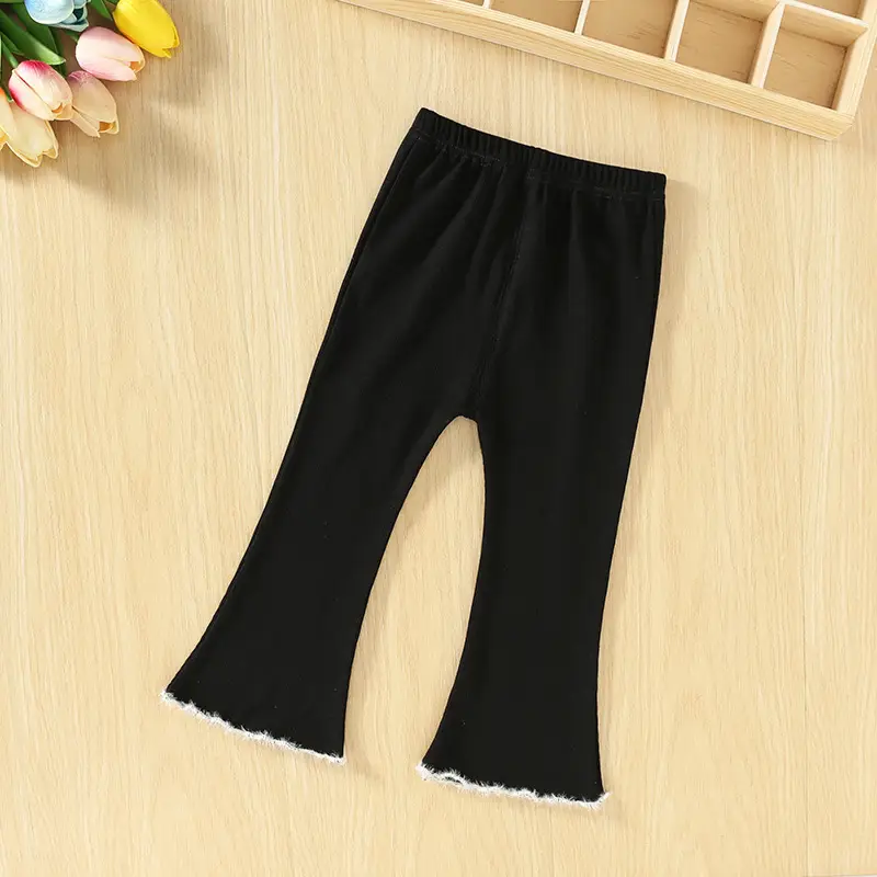 Girls' Flared Casual Pants Grey Pink Black Autumn 2026 — feature 3