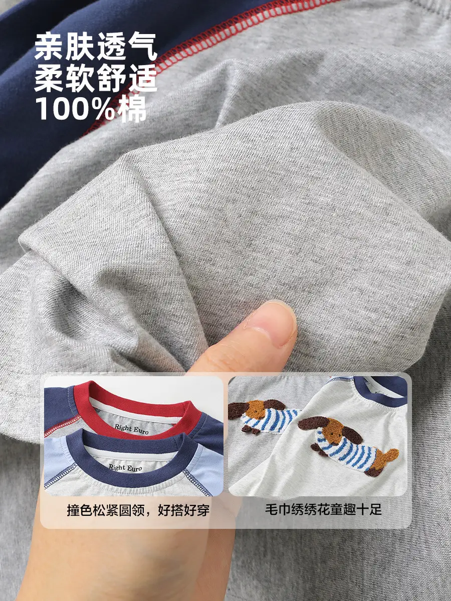 Pure Cotton Long Sleeve T-Shirt for Boys Spring - Image 7