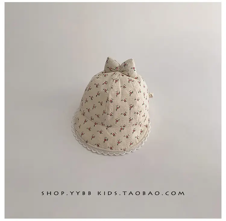 Baby Girl's Creamy Sunshade Hat with Moon Design — feature 12