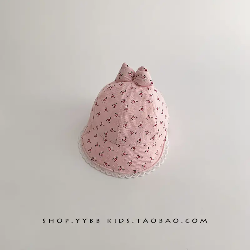 Baby Girl's Creamy Sunshade Hat with Moon Design