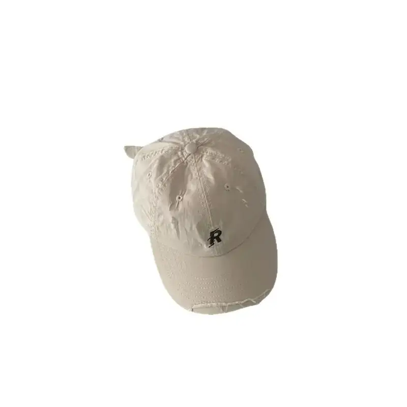 Children's Cap Sunshade with Letter Embroidery Black Brown White - Image 11
