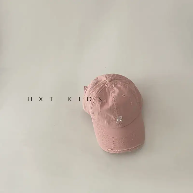 Children's Cap Sunshade with Letter Embroidery Black Brown White - Image 5