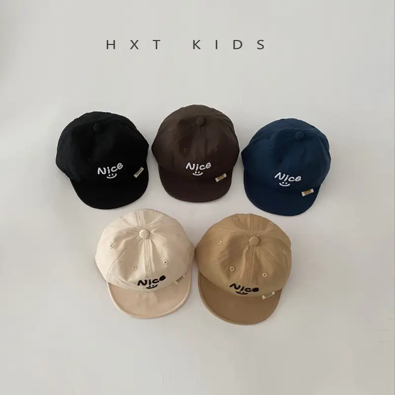 Baby Cap Beige Smiley Spring Autumn Sunshade Hat - Image 6