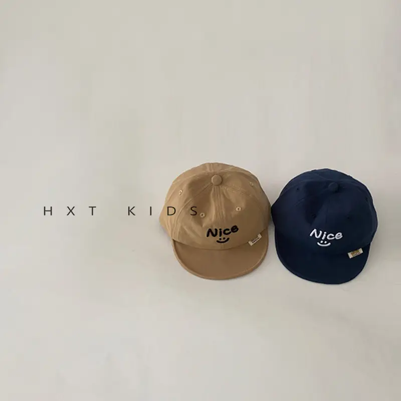 Baby Cap Beige Smiley Spring Autumn Sunshade Hat - Image 9