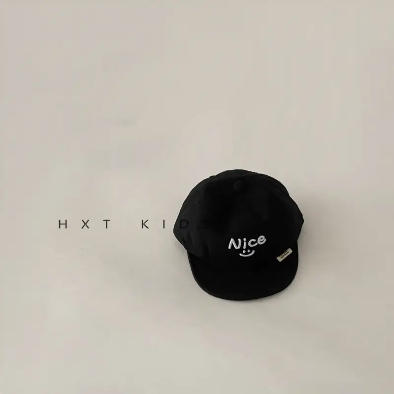 Baby Cap Beige Smiley Spring Autumn Sunshade Hat - Image 4