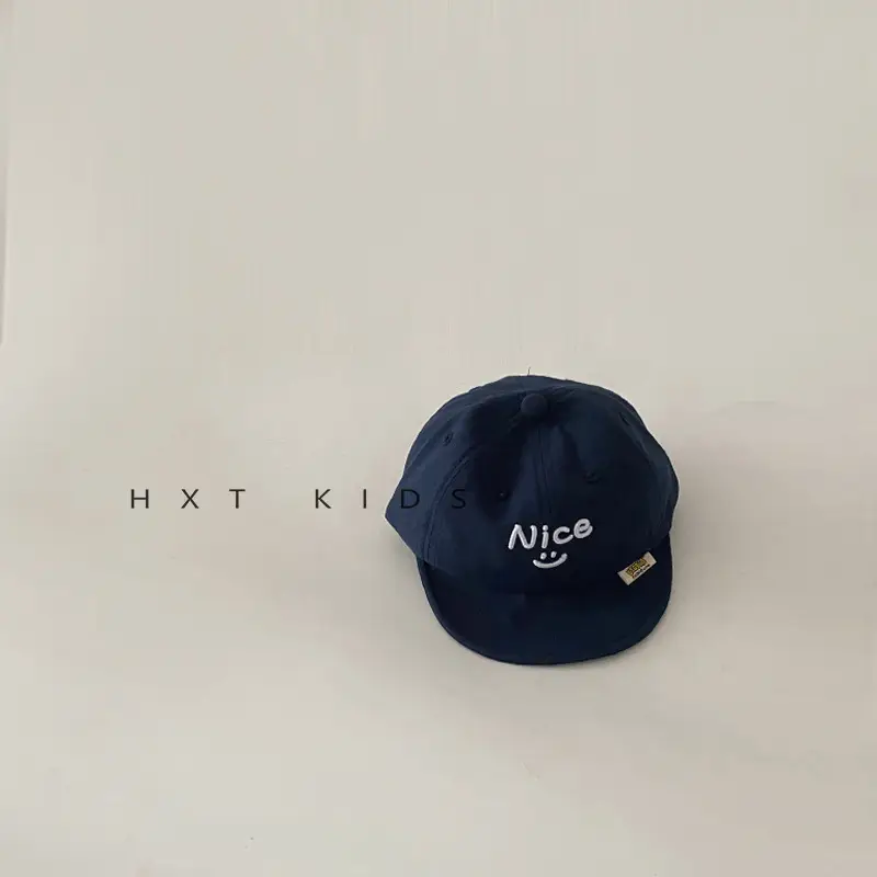 Baby Cap Beige Smiley Spring Autumn Sunshade Hat - Image 5