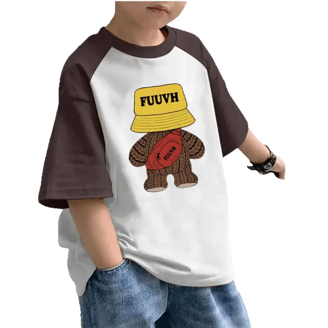 100% Cotton Boys T-Shirt Pink FUUVH Print - Image 14