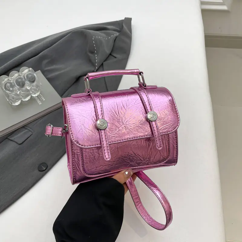 Spring Laser Crack Elegant Handbag 2025 New Korean Style - Image 3