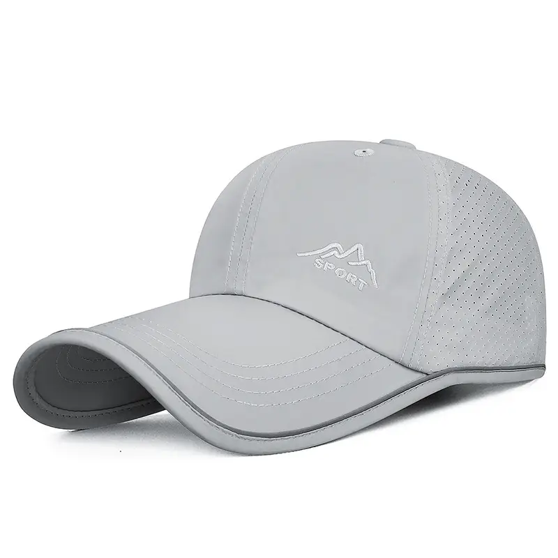 Men Grey Mountain Embroidered Cap with Reflective Back - Image 4