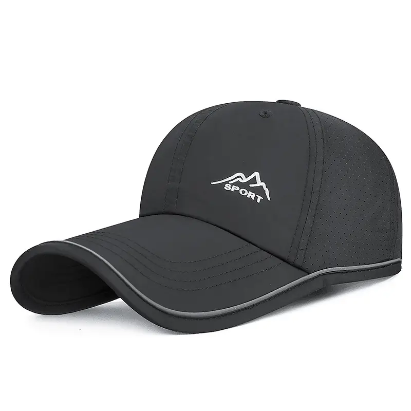 Men Grey Mountain Embroidered Cap with Reflective Back - Image 6