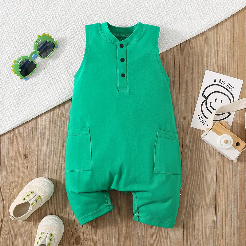 Baby's Harper Boys' Dinosaur Sleeveless Suit Summer Super Cute Thin Cute Climbing Suit for Baby Girls
