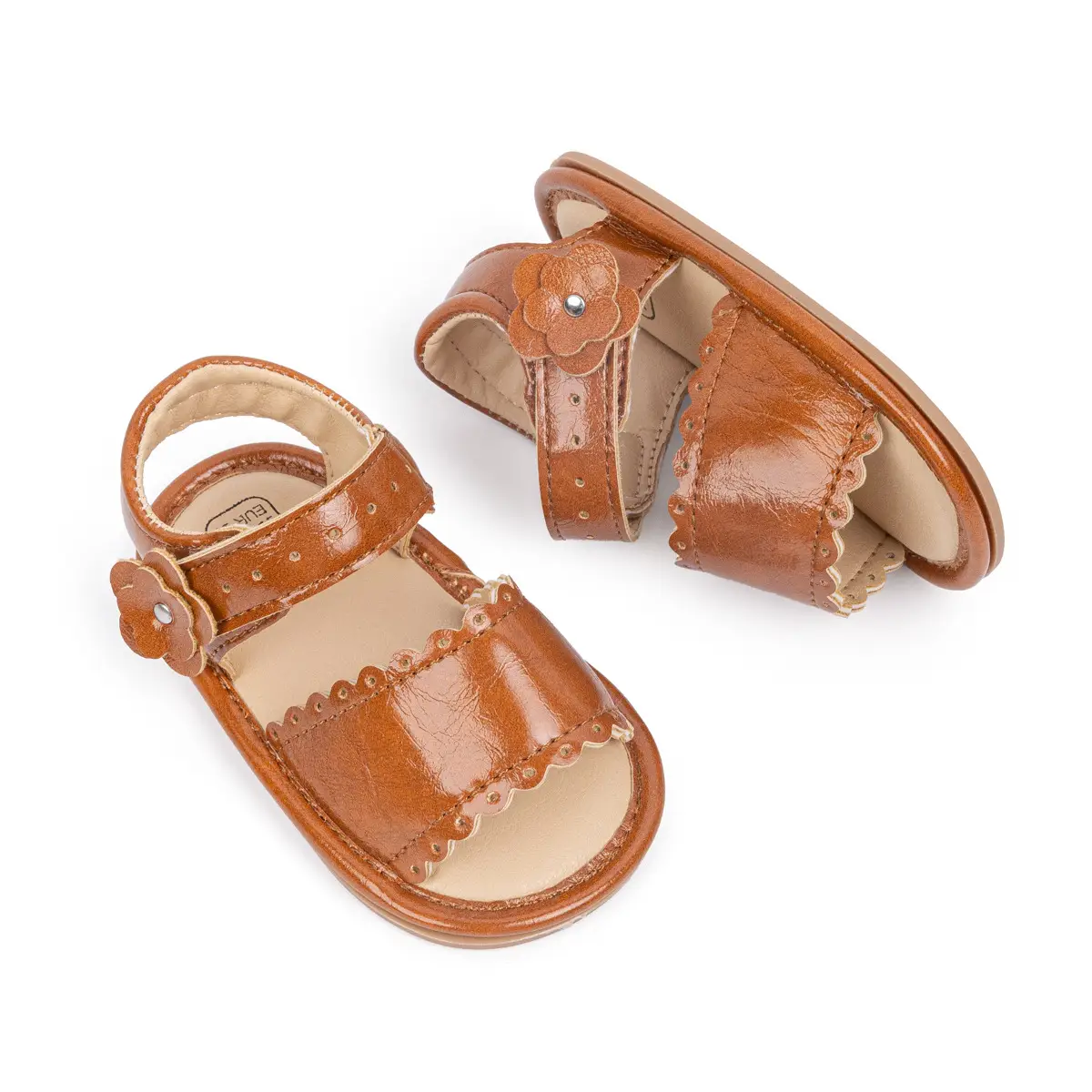 White Flower Velcro Baby Sandals for Toddlers — feature 19