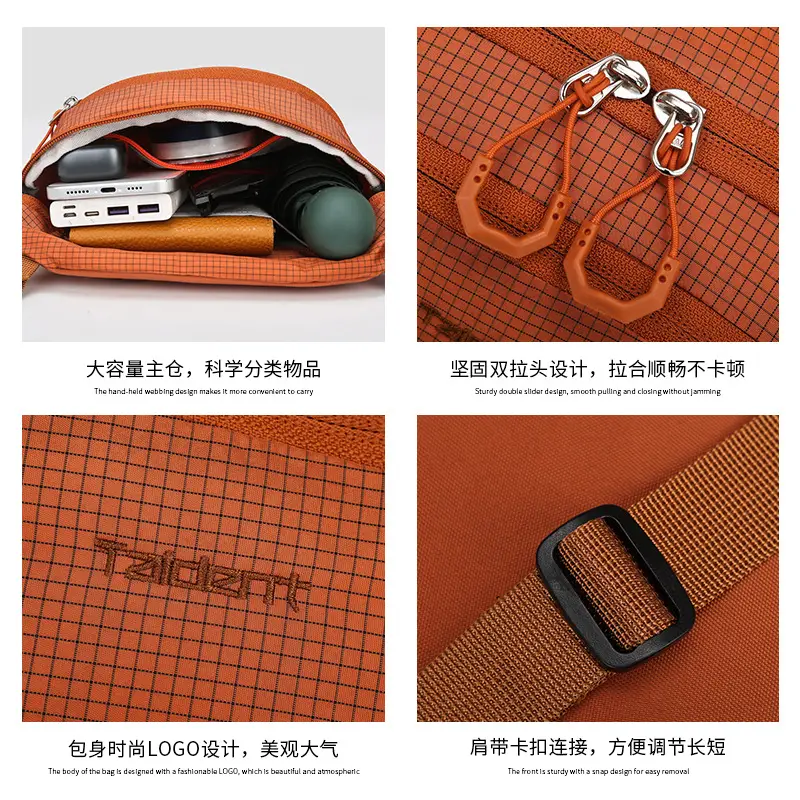 Korean-style Letter Crossbody Bag Orange - Image 12