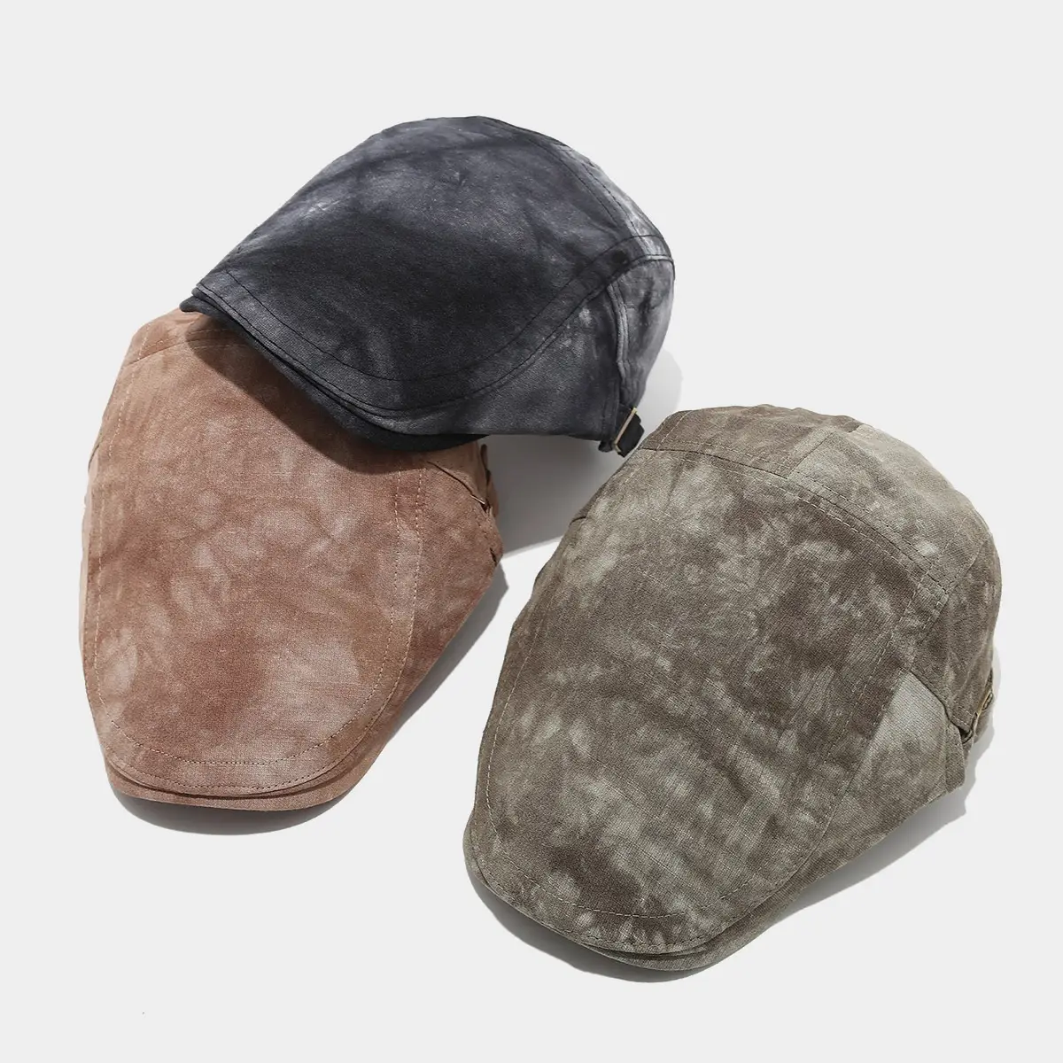 British Vintage Tie-Dye Forward Cap Women Men Casual Sunscreen Beret — feature 2