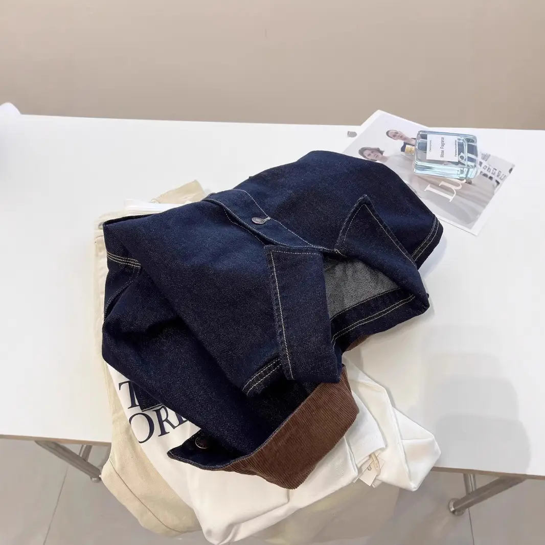 Women Denim Jacket Navy Blue 2024 Autumn Loose Fit