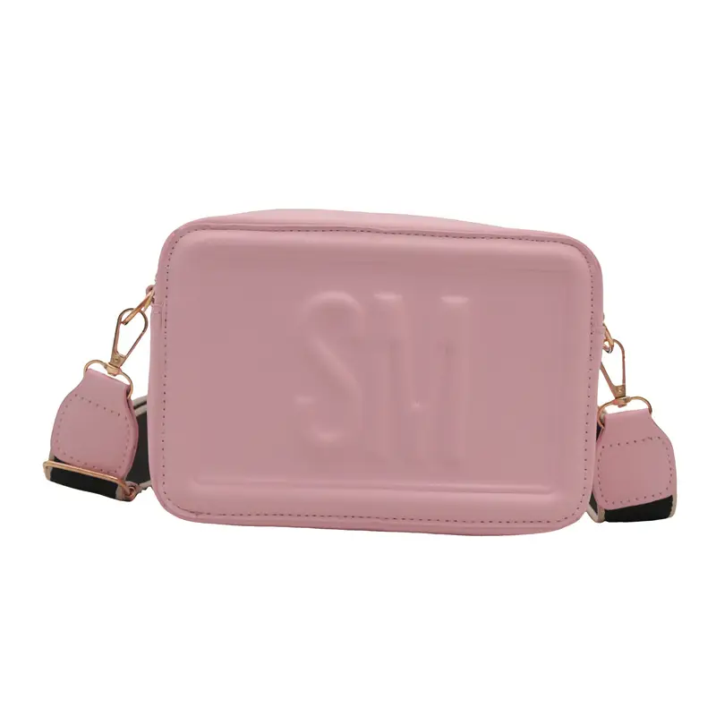 SM Letter Wide Shoulder Crossbody Bag Red White - Image 10