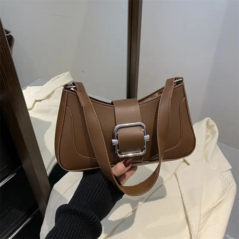 White Vintage Belt Buckle Bag for Women 2025 - Image 7