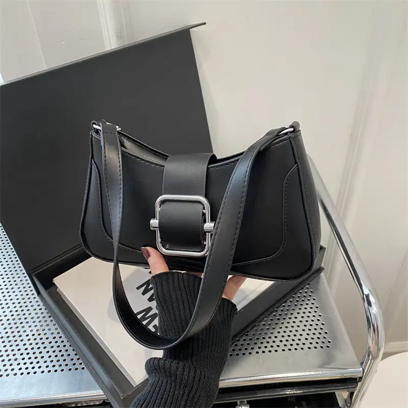 White Vintage Belt Buckle Bag for Women 2025 - Image 8