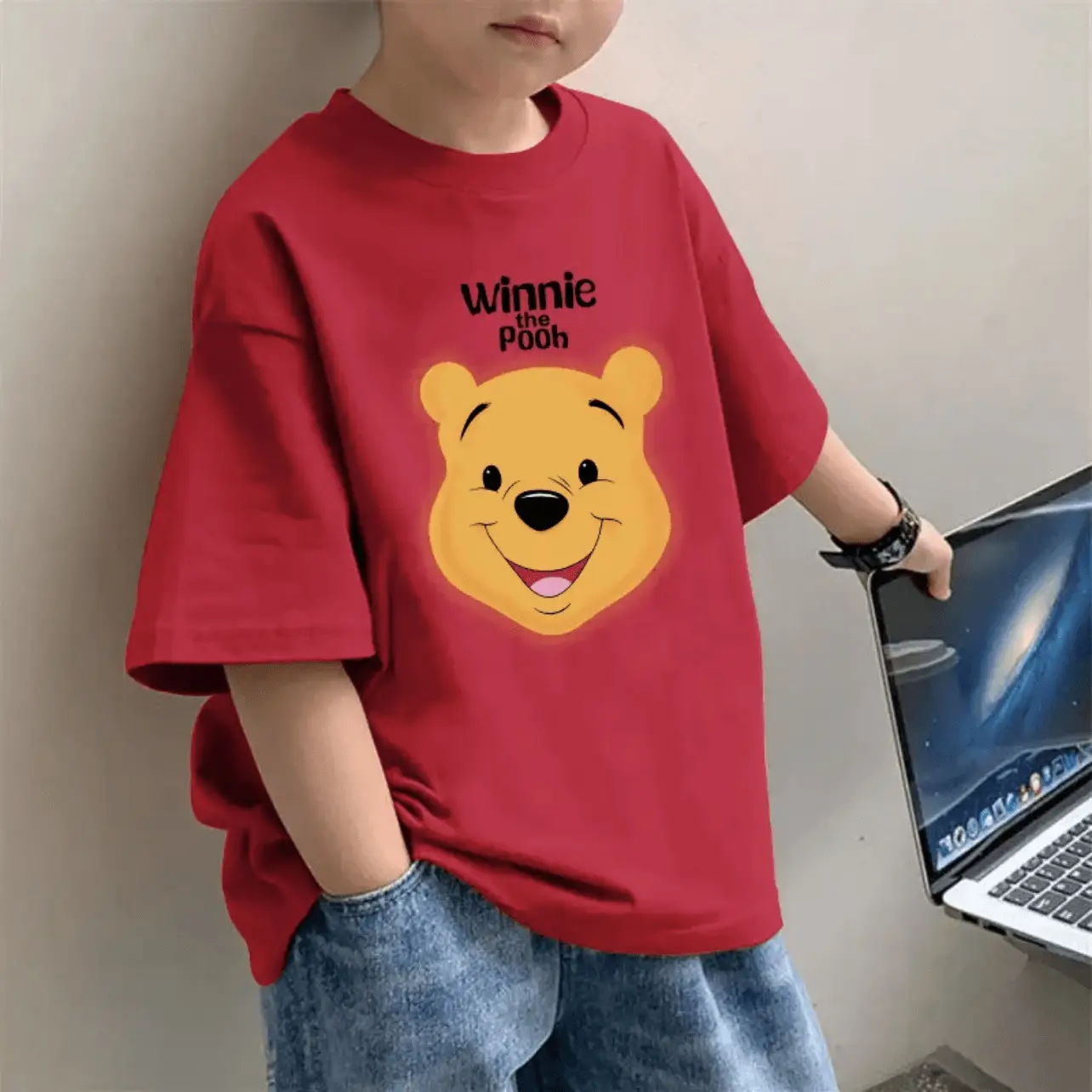 Children's Red Topmind Graphic T-Shirt Summer Wear
