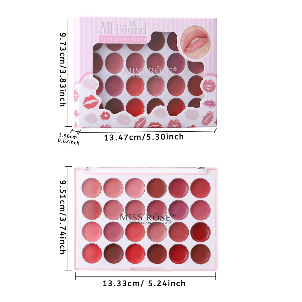MISS ROSE 24 Shade Matte Lipstick Palette - Image 5