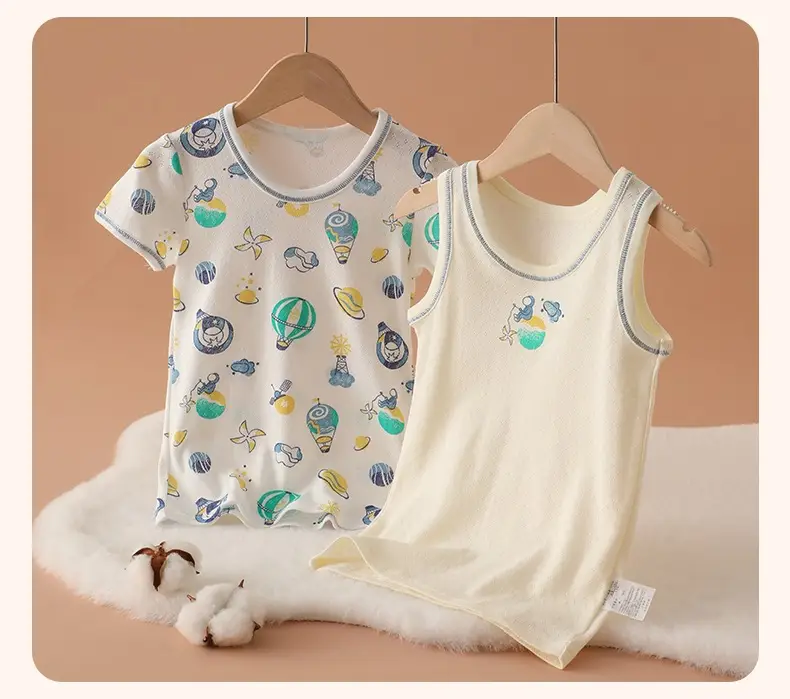 Cotton Boys Vest Shirt Baby Waistcoat Sleeveless Top Class A — feature 15