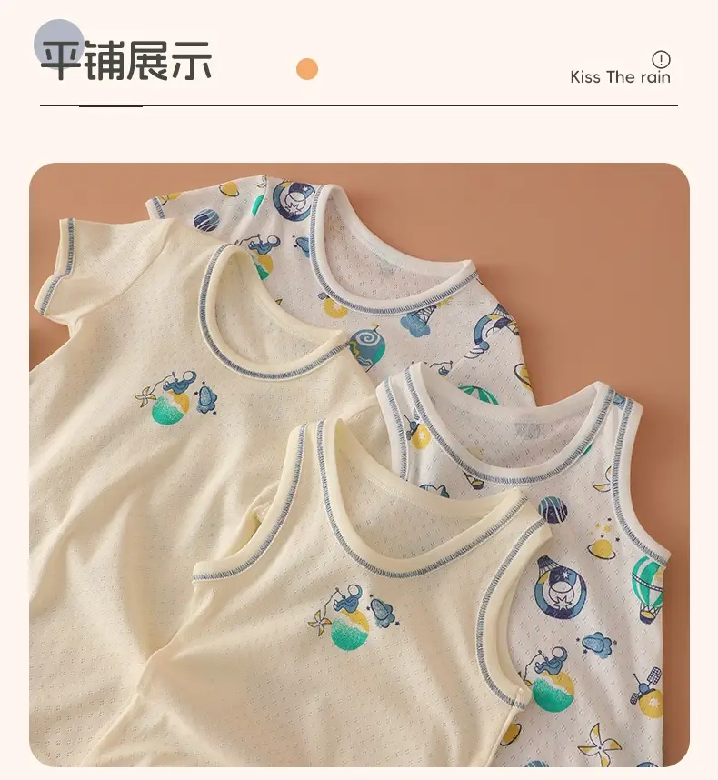 Cotton Boys Vest Shirt Baby Waistcoat Sleeveless Top Class A — feature 35