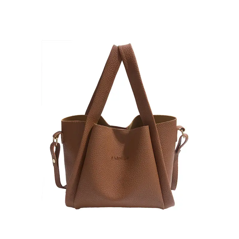 Women's Tan Litchi Pattern Shoulder Bag 2025 - Image 9