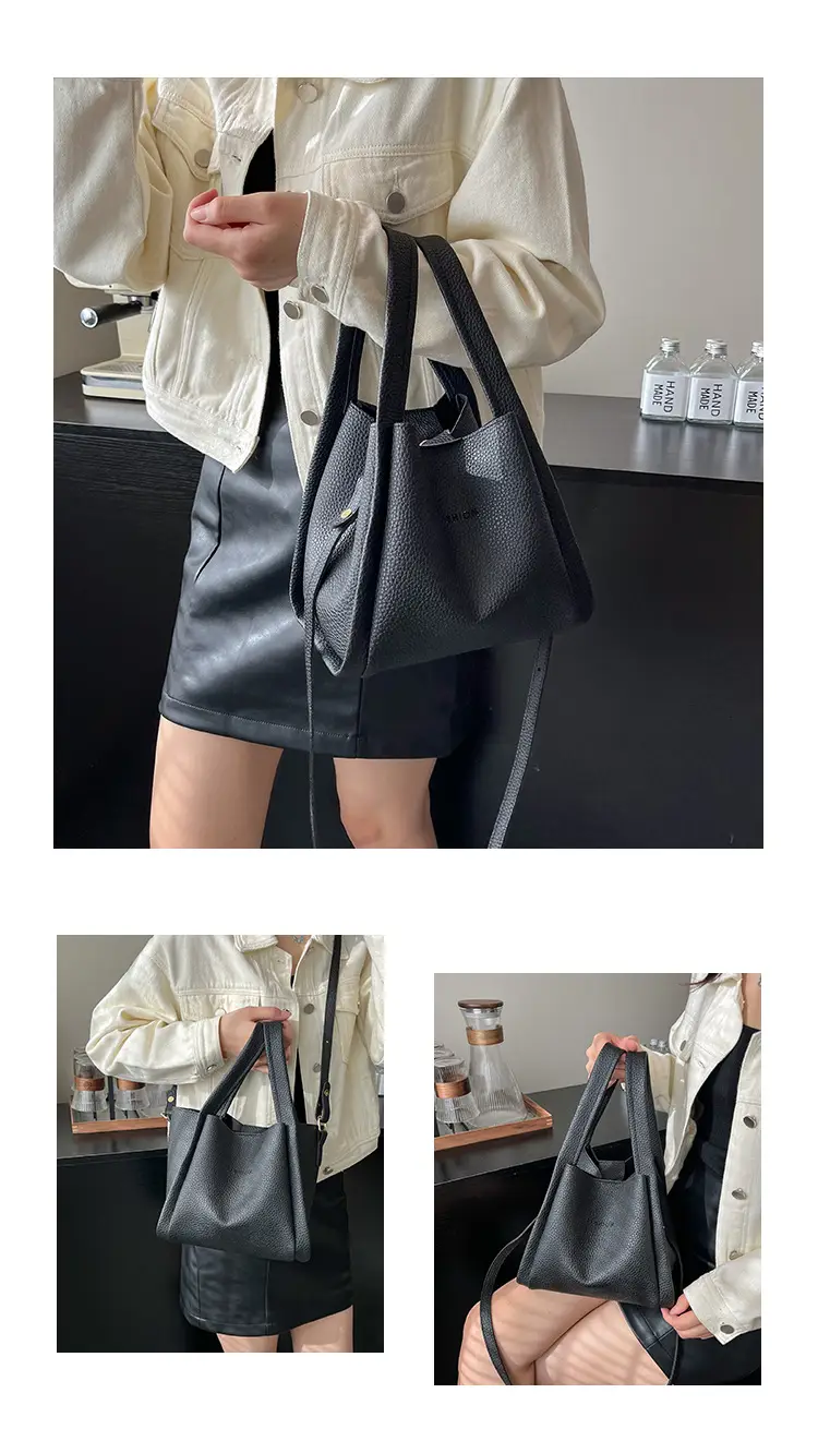 Women's Tan Litchi Pattern Shoulder Bag 2025 — feature 23