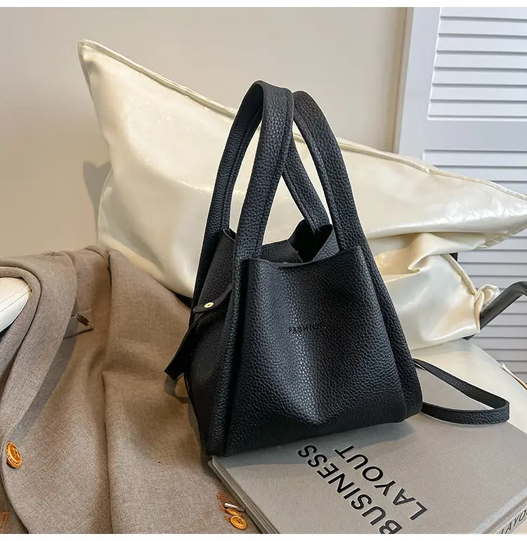 Women's Tan Litchi Pattern Shoulder Bag 2025 — feature 28