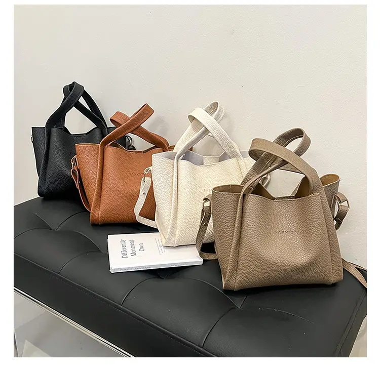 Women's Tan Litchi Pattern Shoulder Bag 2025 — feature 29