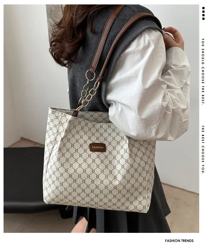 Cross-border Women's PU Leather Shoulder Bag Large Capacity — feature 1
