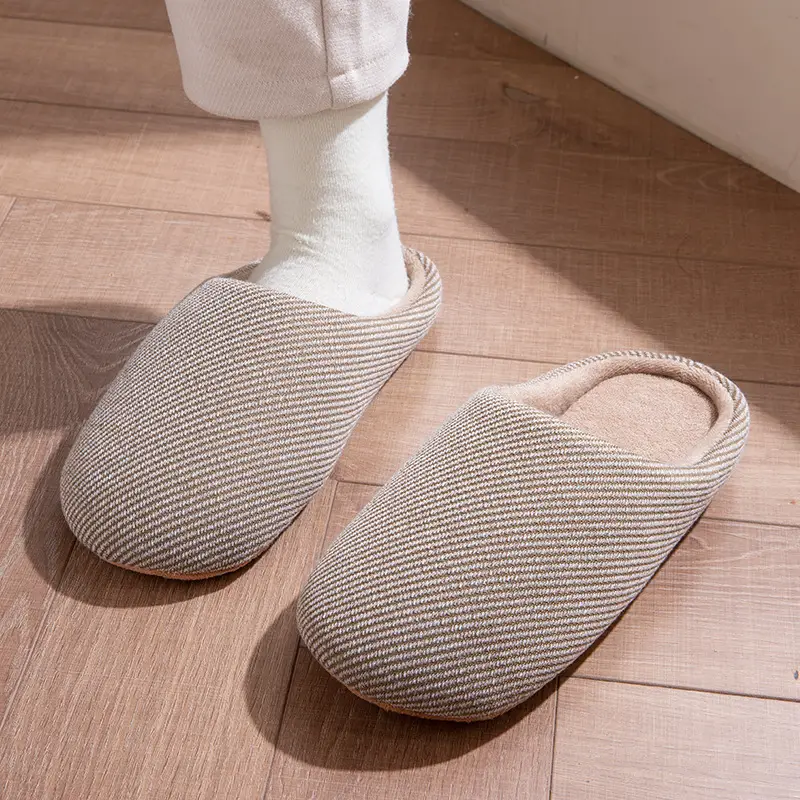 Japanese Style Cotton Wool Slippers for Men Women Autumn Winter - Image 32