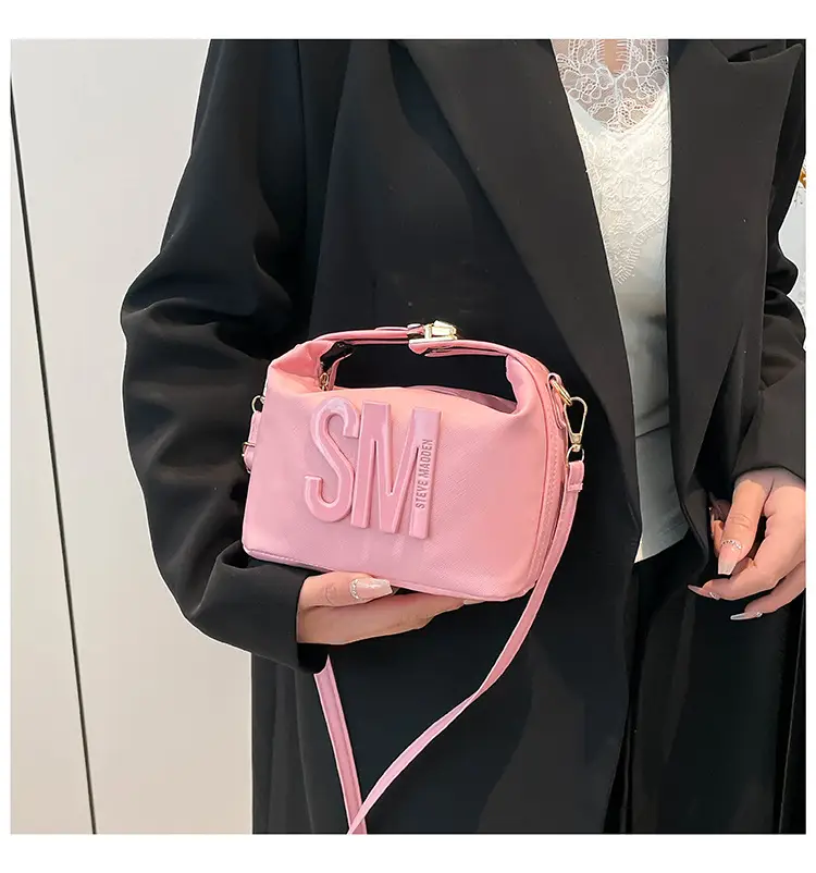 Red Embossed Crossbody Bag with Gold Chain — feature 11