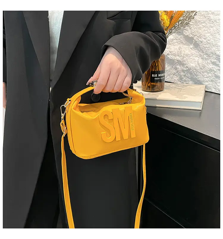 Red Embossed Crossbody Bag with Gold Chain — feature 15