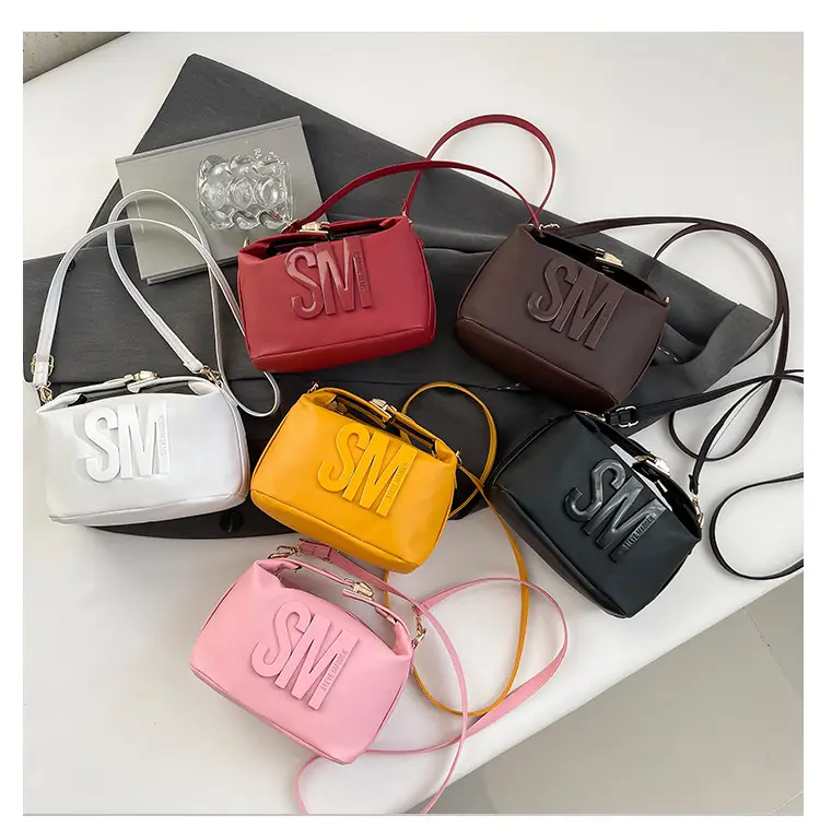 Red Embossed Crossbody Bag with Gold Chain — feature 8