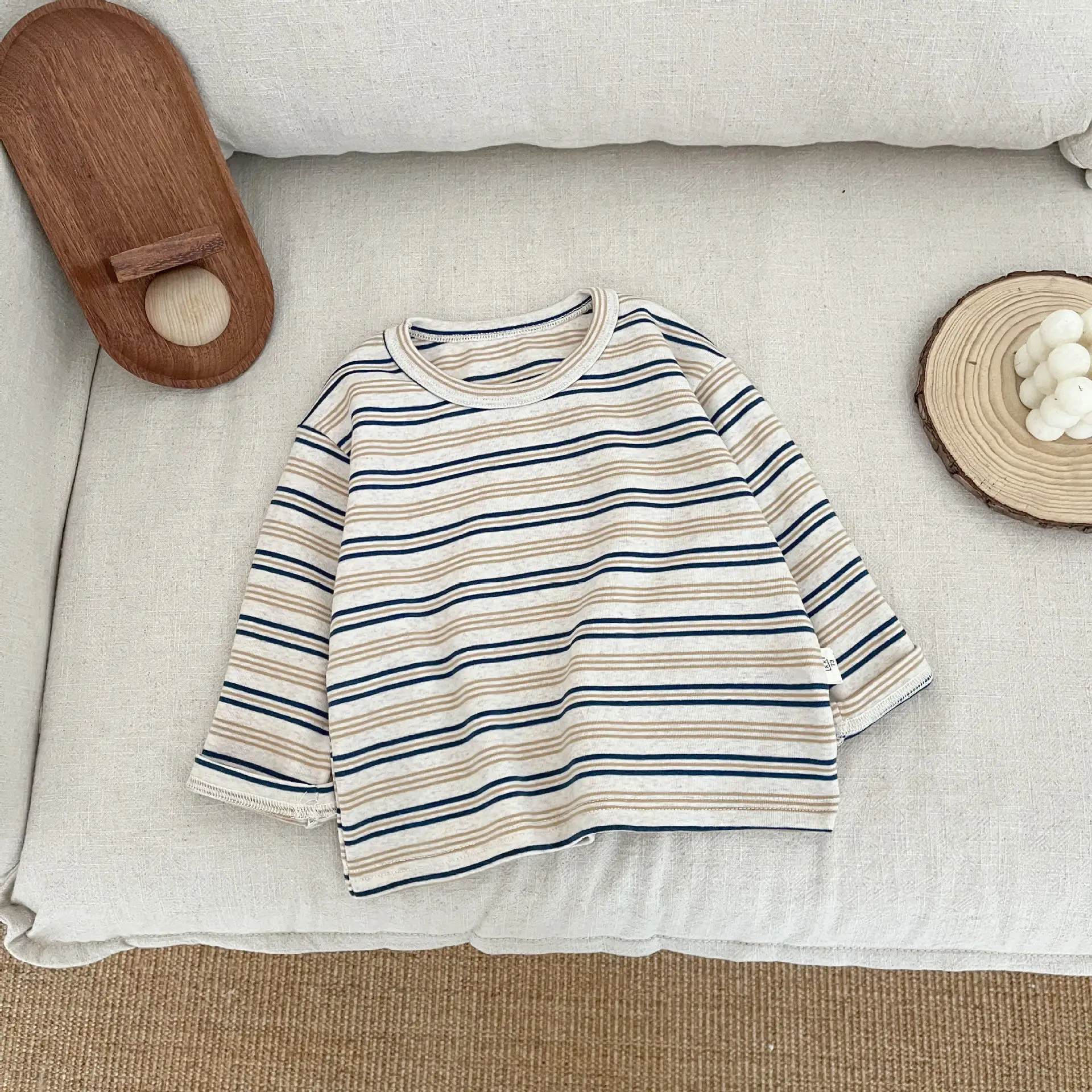 Baby Western Suit Striped T-Shirt Denim Overalls Set - Image 2