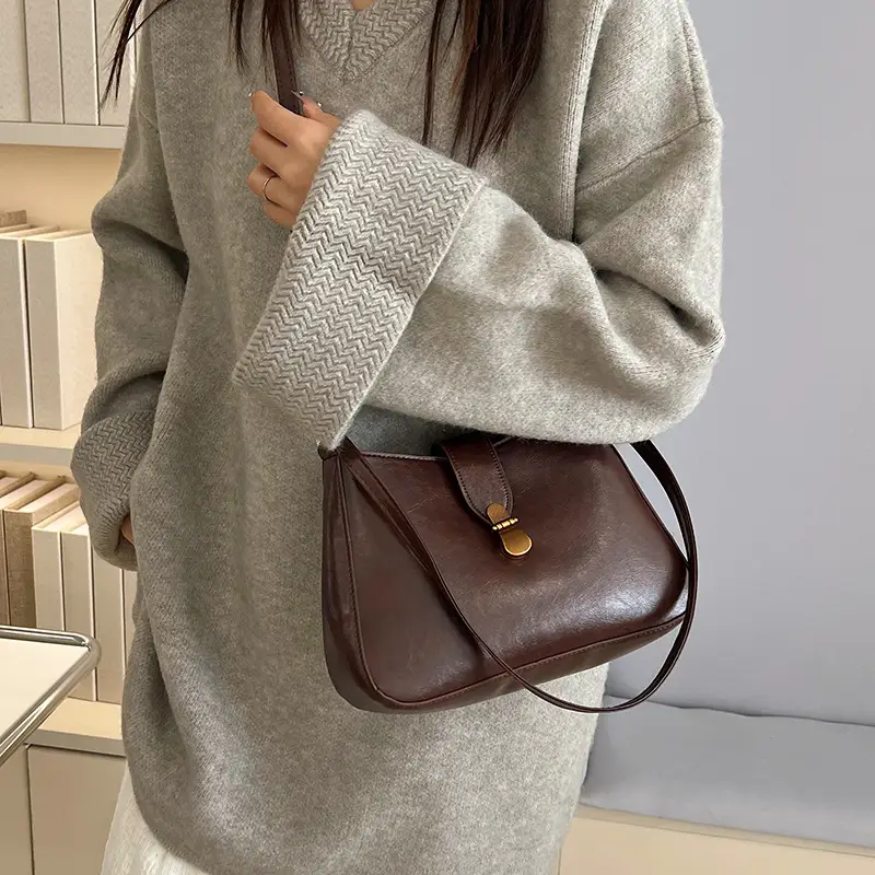 Red French Style Shoulder Bag for Women 2025 - Image 7
