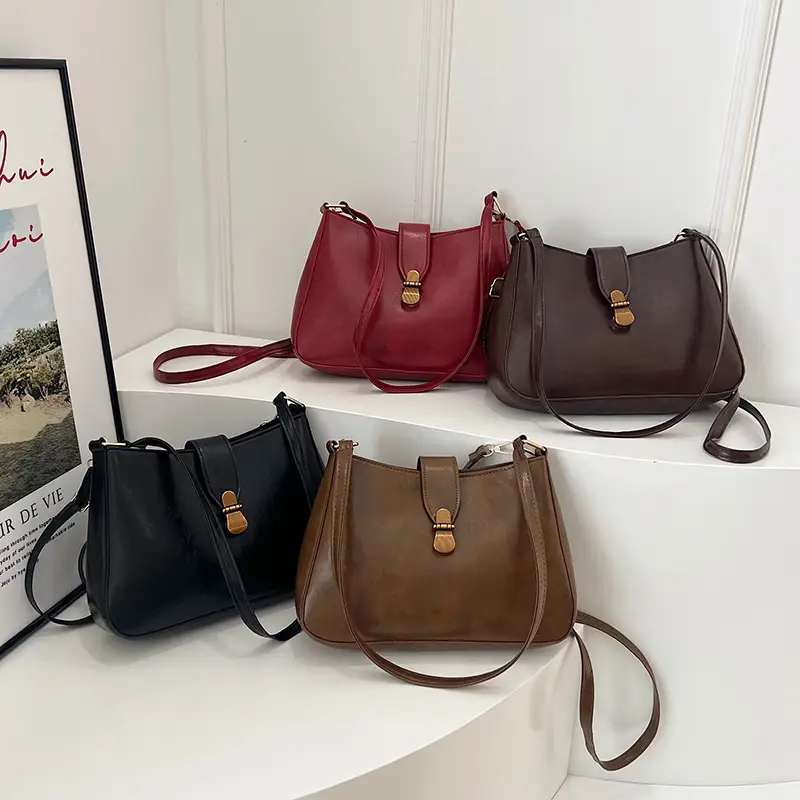 Red French Style Shoulder Bag for Women 2025 - Image 8
