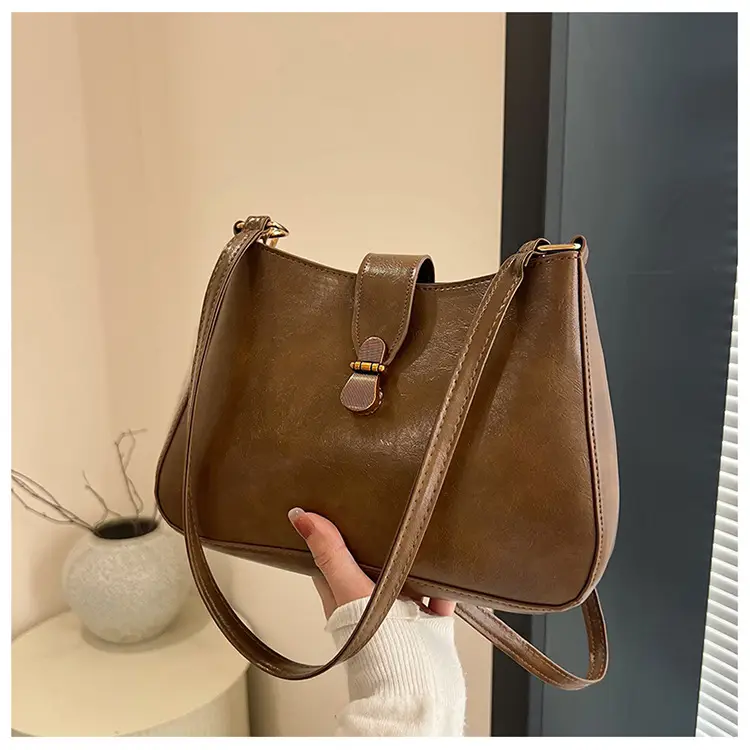 Red French Style Shoulder Bag for Women 2025 - Image 3