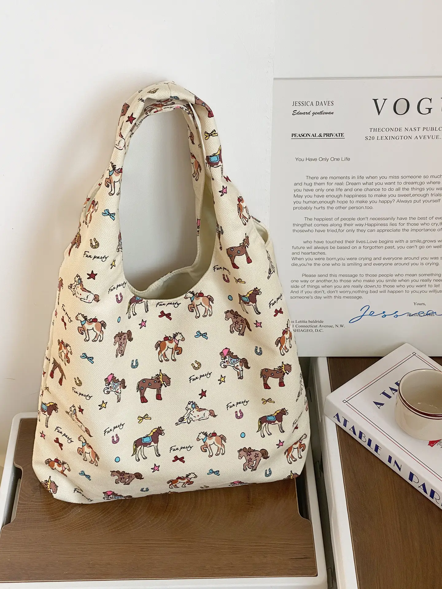Cute Cartoon Shoulder Bags for College Students