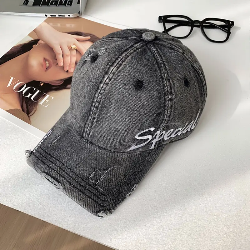Women's White Cotton Baseball Cap with "Speedy" Embroidery - Image 2