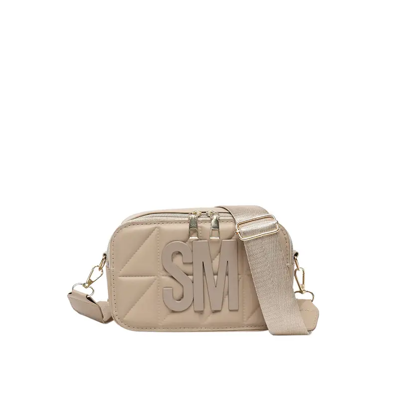 Pink Lettered Women's Crossbody Bag with Wide Strap - Image 6