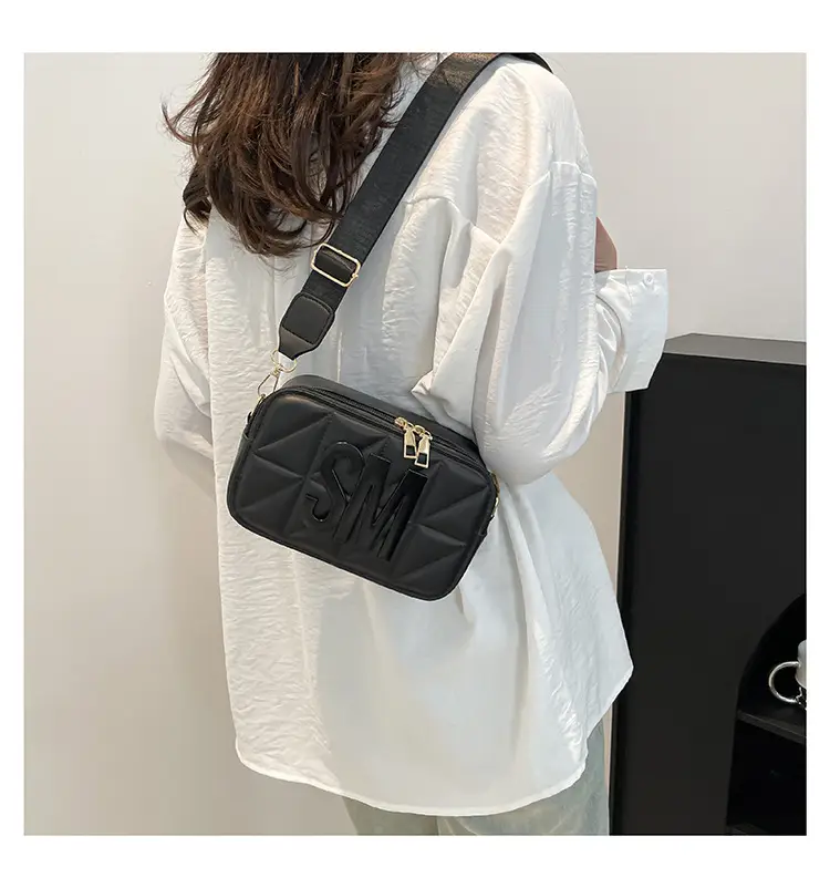 Pink Lettered Women's Crossbody Bag with Wide Strap — feature 17