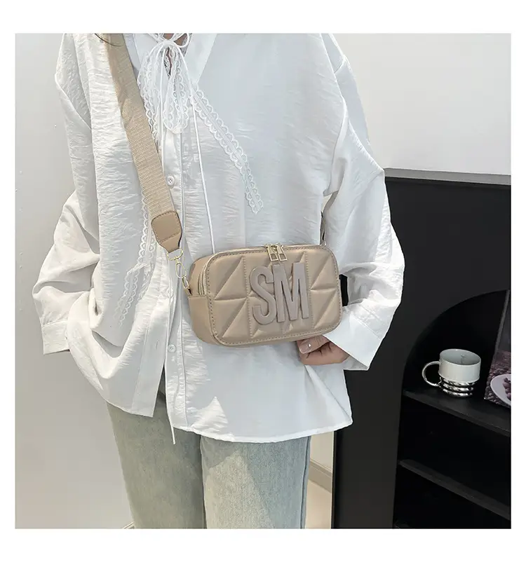 Pink Lettered Women's Crossbody Bag with Wide Strap — feature 21