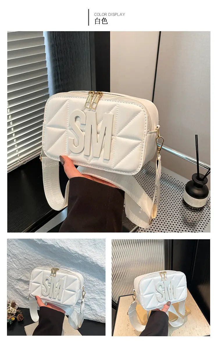 Pink Lettered Women's Crossbody Bag with Wide Strap — feature 23