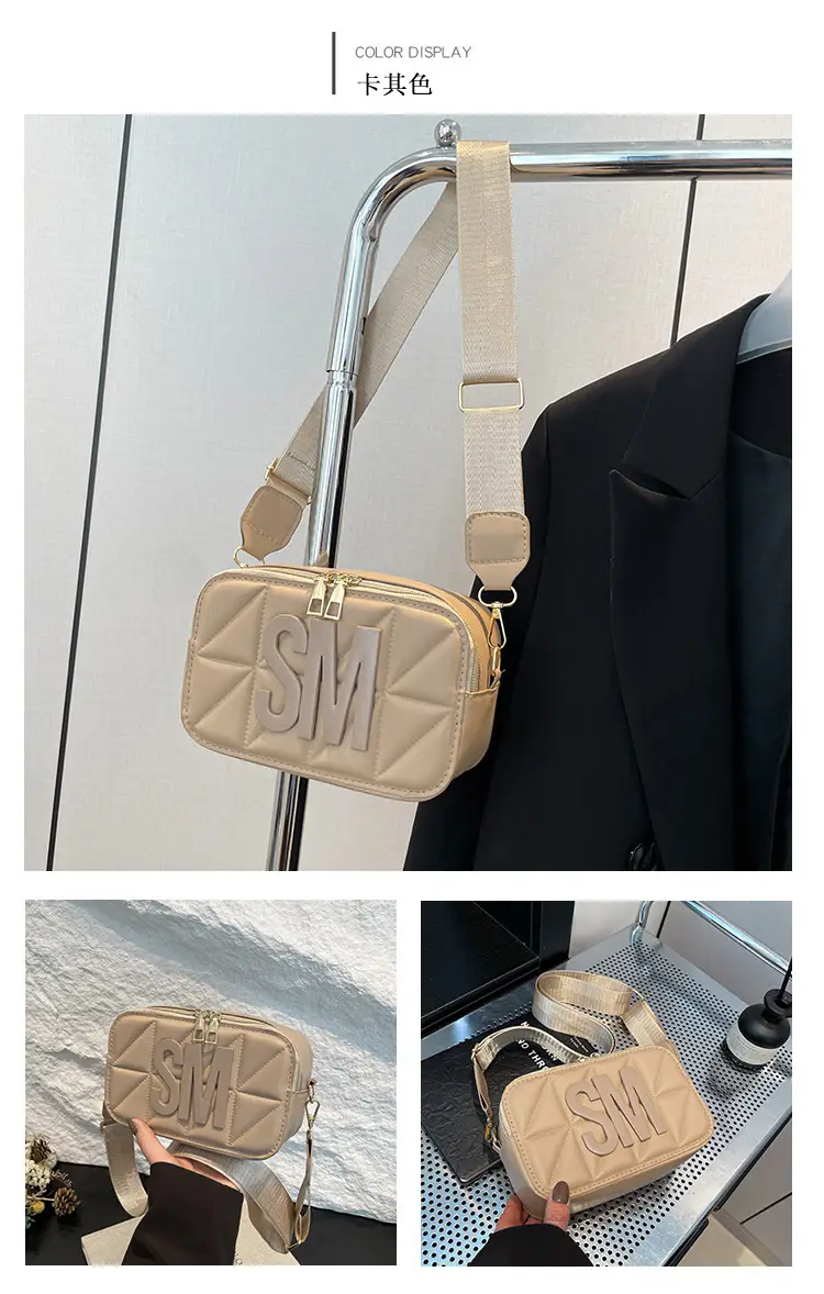 Pink Lettered Women's Crossbody Bag with Wide Strap — feature 24
