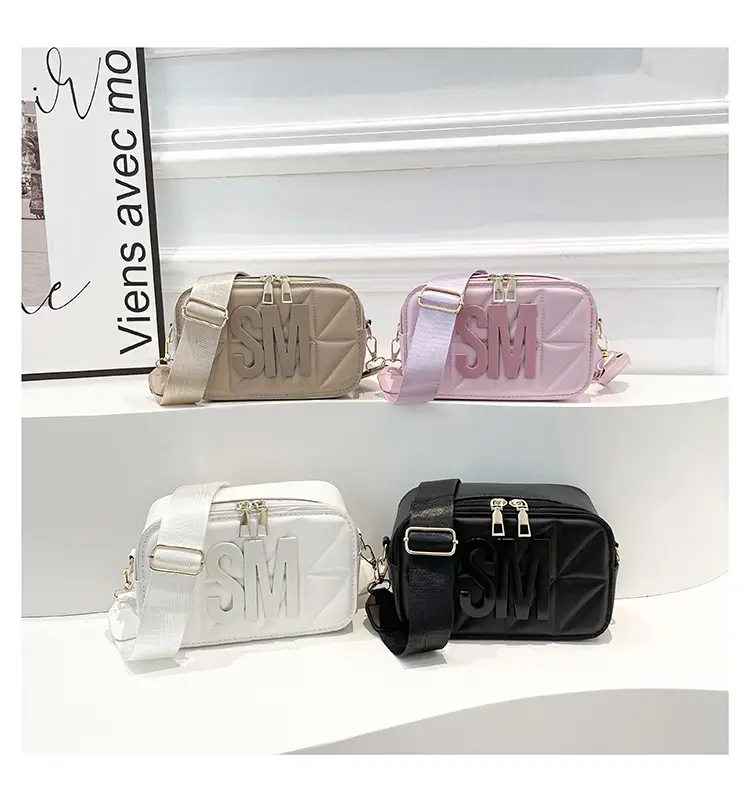 Pink Lettered Women's Crossbody Bag with Wide Strap — feature 28